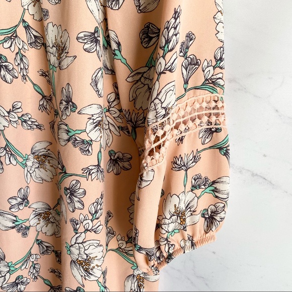 Copper Key Shabby Chic Aesthetic Flowy Hi Low Floral Top Size Large - Picture 8 of 8